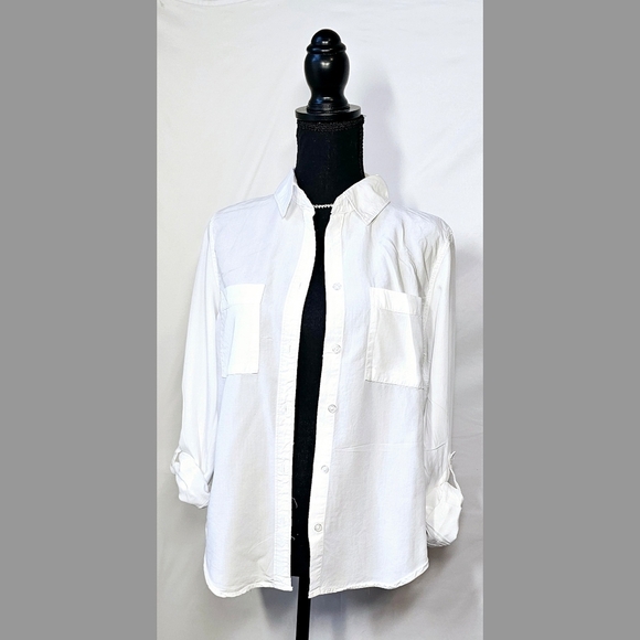S White Button Down Blouse - Picture 2 of 4